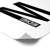 Modernes Personalisiertes Fettmonogramm und Name Poster (Ecke)