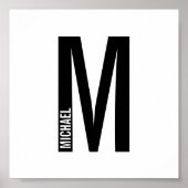Modernes Personalisiertes Fettmonogramm und Name Poster (Vorne)