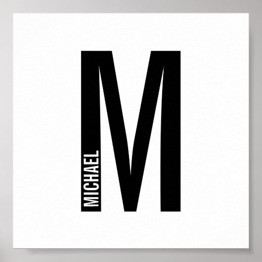 Modernes Personalisiertes Fettmonogramm und Name Poster (Vorne)