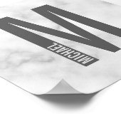 Modernes Personalisiertes Fettmonogramm und Name Poster (Ecke)