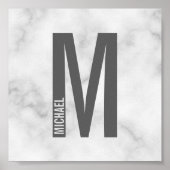 Modernes Personalisiertes Fettmonogramm und Name Poster (Vorne)