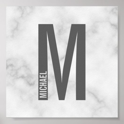 Modernes Personalisiertes Fettmonogramm und Name Poster (Vorne)