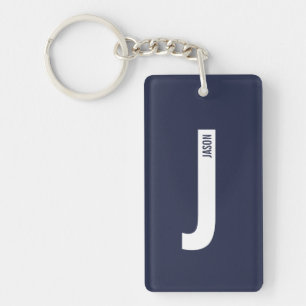 Modernes Personalisiertes Fettmonogramm und Name Schlüsselanhänger