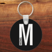 Modernes Personalisiertes Fettmonogramm und Name Schlüsselanhänger (Vorderseite)