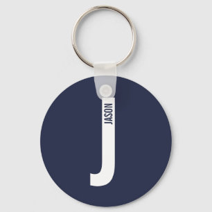 Modernes Personalisiertes Fettmonogramm und Name Schlüsselanhänger