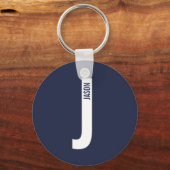 Modernes Personalisiertes Fettmonogramm und Name Schlüsselanhänger (Vorderseite)