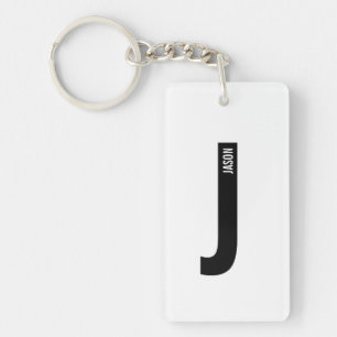Modernes Personalisiertes Fettmonogramm und Name Schlüsselanhänger