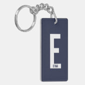 Modernes Personalisiertes Fettmonogramm und Name Schlüsselanhänger (Vorderseite links)