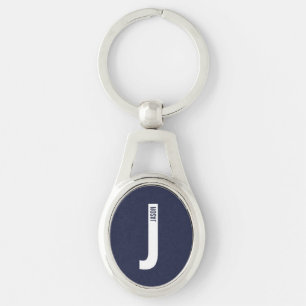 Modernes Personalisiertes Fettmonogramm und Name Schlüsselanhänger