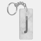 Modernes Personalisiertes Fettmonogramm und Name Schlüsselanhänger (Vorderseite links)