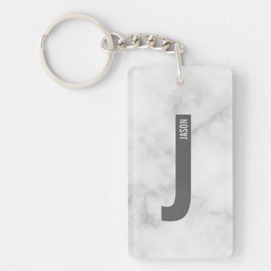 Modernes Personalisiertes Fettmonogramm und Name Schlüsselanhänger (Vorderseite)