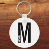 Modernes Personalisiertes Fettmonogramm und Name Schlüsselanhänger (Vorderseite)