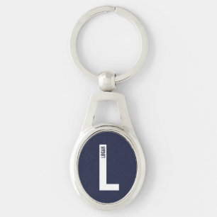 Modernes Personalisiertes Fettmonogramm und Name Schlüsselanhänger