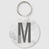 Modernes Personalisiertes Fettmonogramm und Name Schlüsselanhänger (Vorderseite)