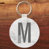 Modernes Personalisiertes Fettmonogramm und Name Schlüsselanhänger (Vorderseite)