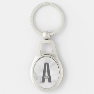 Modernes Personalisiertes Fettmonogramm und Name Schlüsselanhänger