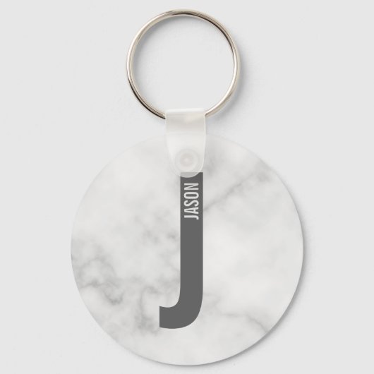 Modernes Personalisiertes Fettmonogramm und Name Schlüsselanhänger (Vorderseite)