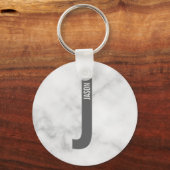 Modernes Personalisiertes Fettmonogramm und Name Schlüsselanhänger (Vorderseite)