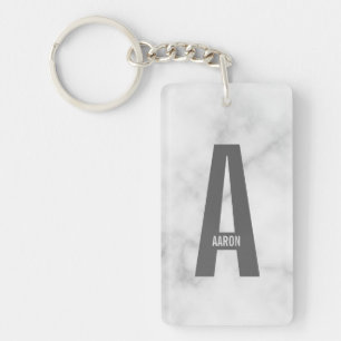 Modernes Personalisiertes Fettmonogramm und Name Schlüsselanhänger