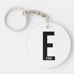 Modernes Personalisiertes Fettmonogramm und Name Schlüsselanhänger