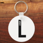 Modernes Personalisiertes Fettmonogramm und Name Schlüsselanhänger (Vorderseite)