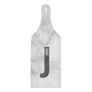 Modernes Personalisiertes Fettmonogramm und Name Schneidebrett