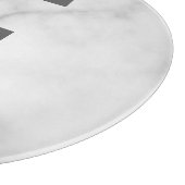 Modernes Personalisiertes Fettmonogramm und Name Schneidebrett (Ecke)
