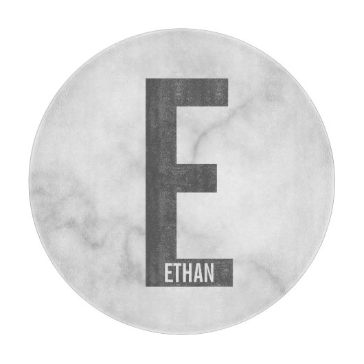 Modernes Personalisiertes Fettmonogramm und Name Schneidebrett (Vorderseite)