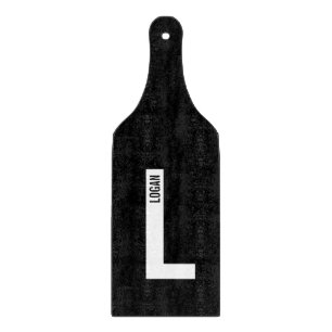 Modernes Personalisiertes Fettmonogramm und Name Schneidebrett
