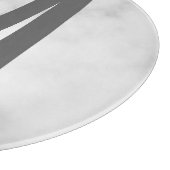 Modernes Personalisiertes Fettmonogramm und Name Schneidebrett (Ecke)