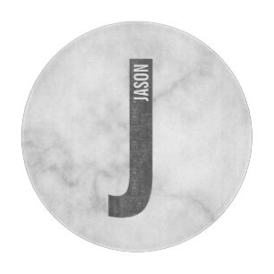 Modernes Personalisiertes Fettmonogramm und Name Schneidebrett