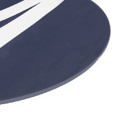 Modernes Personalisiertes Fettmonogramm und Name Schneidebrett (Ecke)