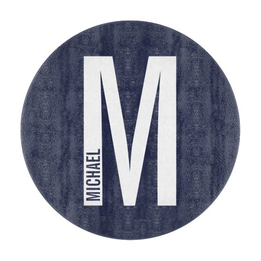 Modernes Personalisiertes Fettmonogramm und Name Schneidebrett (Vorderseite)