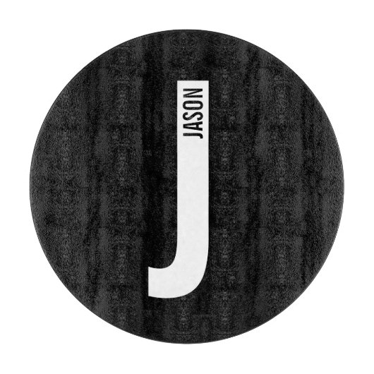 Modernes Personalisiertes Fettmonogramm und Name Schneidebrett (Vorderseite)