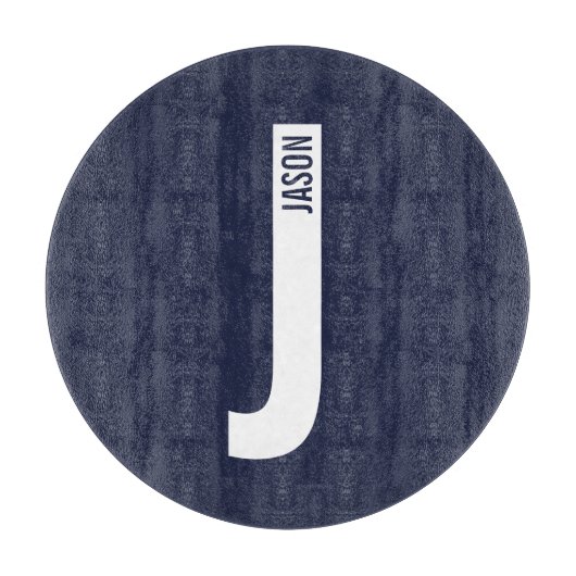 Modernes Personalisiertes Fettmonogramm und Name Schneidebrett (Vorderseite)