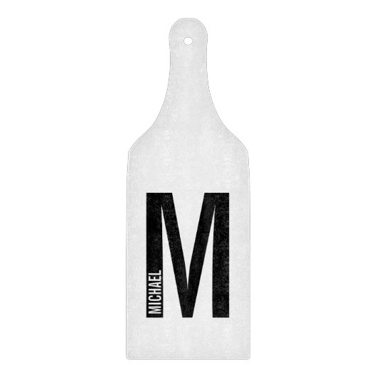 Modernes Personalisiertes Fettmonogramm und Name Schneidebrett (Vorderseite)