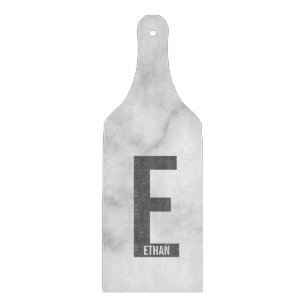 Modernes Personalisiertes Fettmonogramm und Name Schneidebrett
