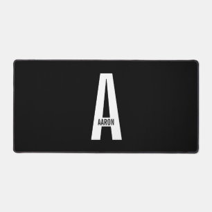 Modernes Personalisiertes Fettmonogramm und Name Schreibtischunterlage