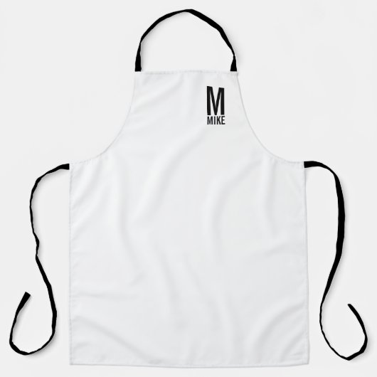 Modernes Personalisiertes Fettmonogramm und Name Schürze (Vorderseite)