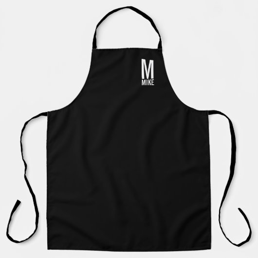 Modernes Personalisiertes Fettmonogramm und Name Schürze (Vorderseite)