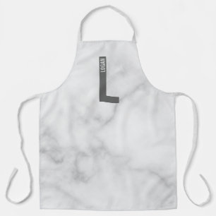 Modernes Personalisiertes Fettmonogramm und Name Schürze