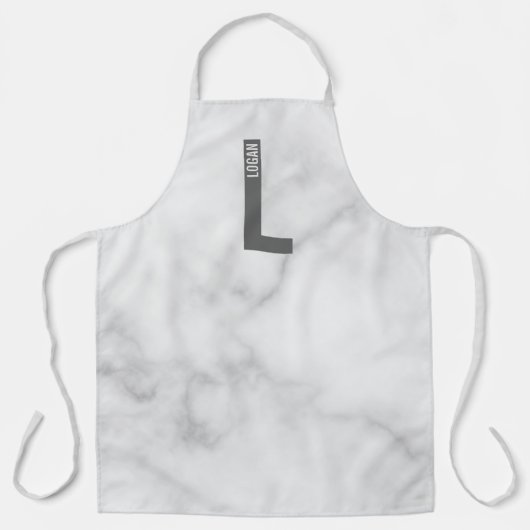 Modernes Personalisiertes Fettmonogramm und Name Schürze (Vorderseite)