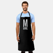 Modernes Personalisiertes Fettmonogramm und Name Schürze (Getragen)