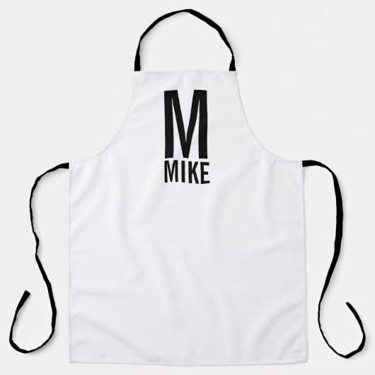Modernes Personalisiertes Fettmonogramm und Name Schürze (Vorderseite)