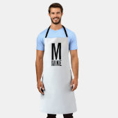 Modernes Personalisiertes Fettmonogramm und Name Schürze (Getragen)