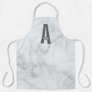 Modernes Personalisiertes Fettmonogramm und Name Schürze