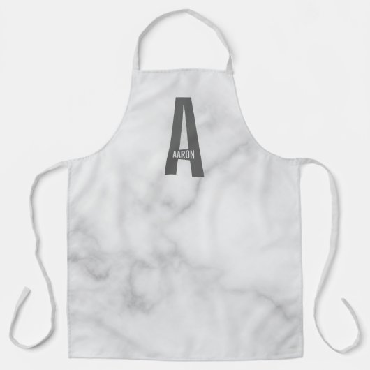 Modernes Personalisiertes Fettmonogramm und Name Schürze (Vorderseite)