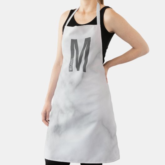 Modernes Personalisiertes Fettmonogramm und Name Schürze (InSitu)