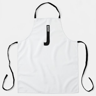 Modernes Personalisiertes Fettmonogramm und Name Schürze