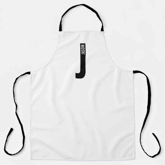 Modernes Personalisiertes Fettmonogramm und Name Schürze (Vorderseite)